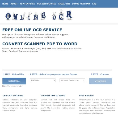 OnlineOCR.net Screenshot